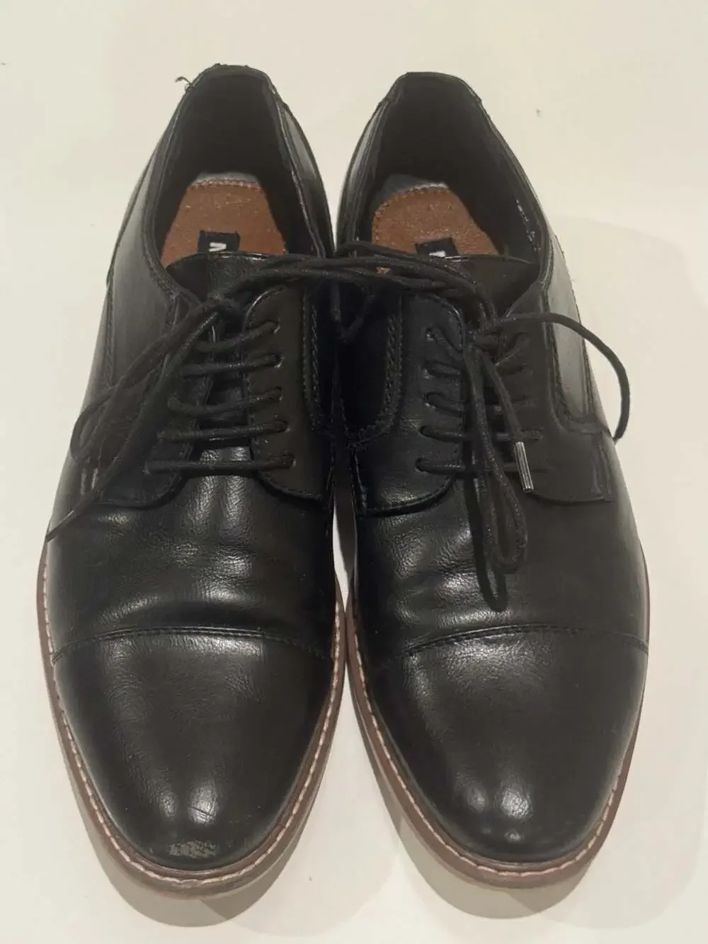 Steve Madden Achar Black Cap Toe Oxford Dress Shoes Size 10.5